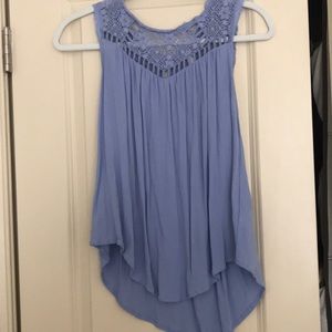 High neck lace tank top blouse